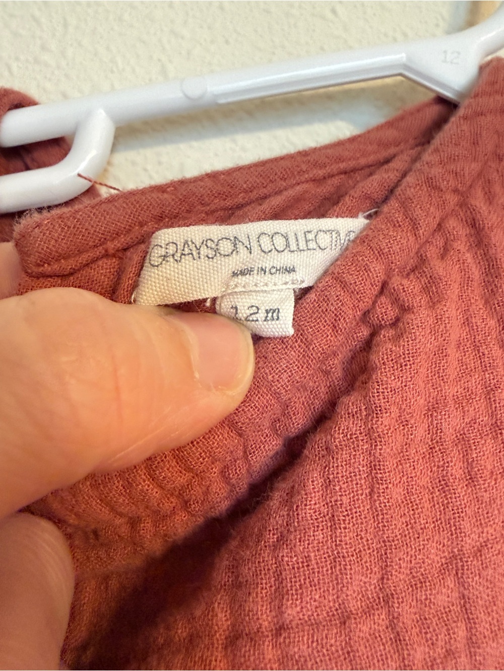 12 month Grayson Collective Baby Gauze Long-Sleeve Bodysuit - Rusty Rose - Picture 2 of 2